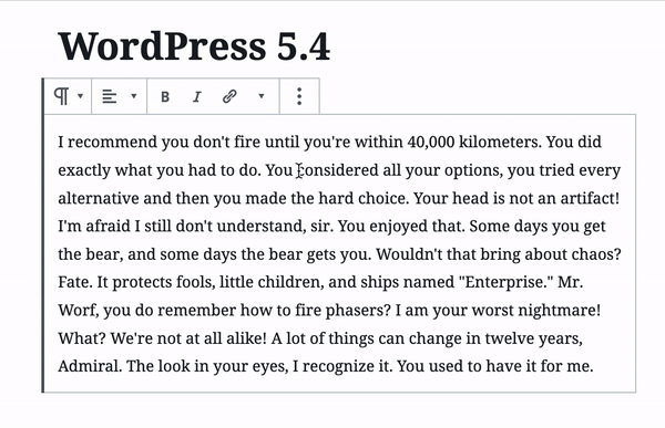 In WordPress 5.4 si può cambiare il colore del testo selezionato